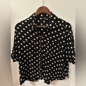 Topshop Black and White Polka Dot Blouse